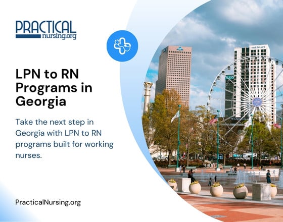 Take the next step in Georgia with LPN to RN programs built for working nurses.