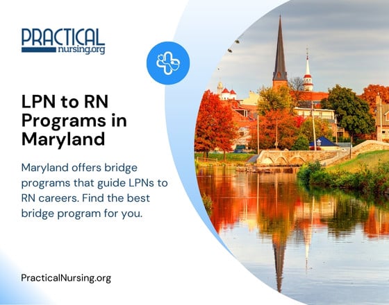 Maryland offers bridge programs that guide LPNs to RN careers.