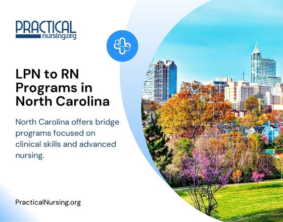 North Carolina offers bridge programs focused on clinical skills and advanced nursing.