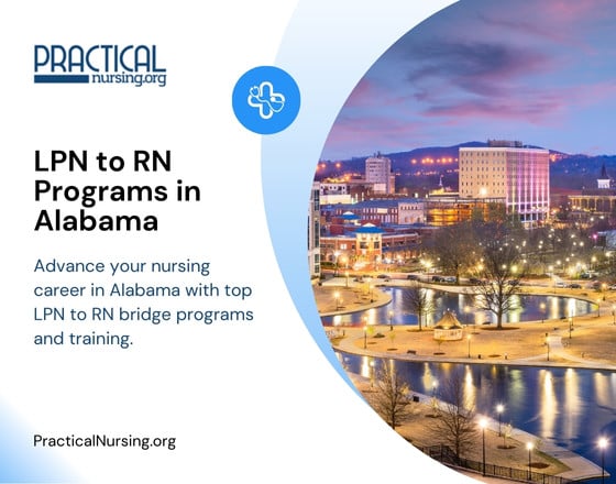 Advance your nursing career in Alabama with top LPN to RN bridge programs and training.