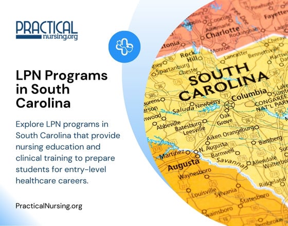 South Carolina LPN programs offering practical nursing education and hands-on clinical experience for entry-level nursing roles