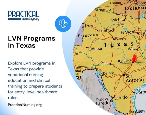 Texas LVN programs offering vocational nursing education and hands-on clinical experience for entry-level nursing careers