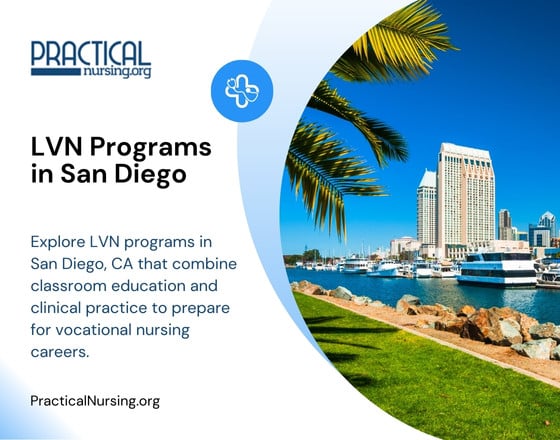 San Diego California LVN programs providing vocational nursing training and hands-on clinical experience for entry-level healthcare roles