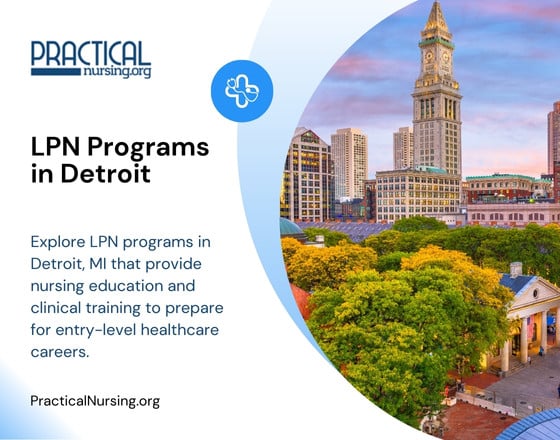 Detroit Michigan LPN programs offering practical nursing education and hands-on clinical experience for entry-level nursing roles